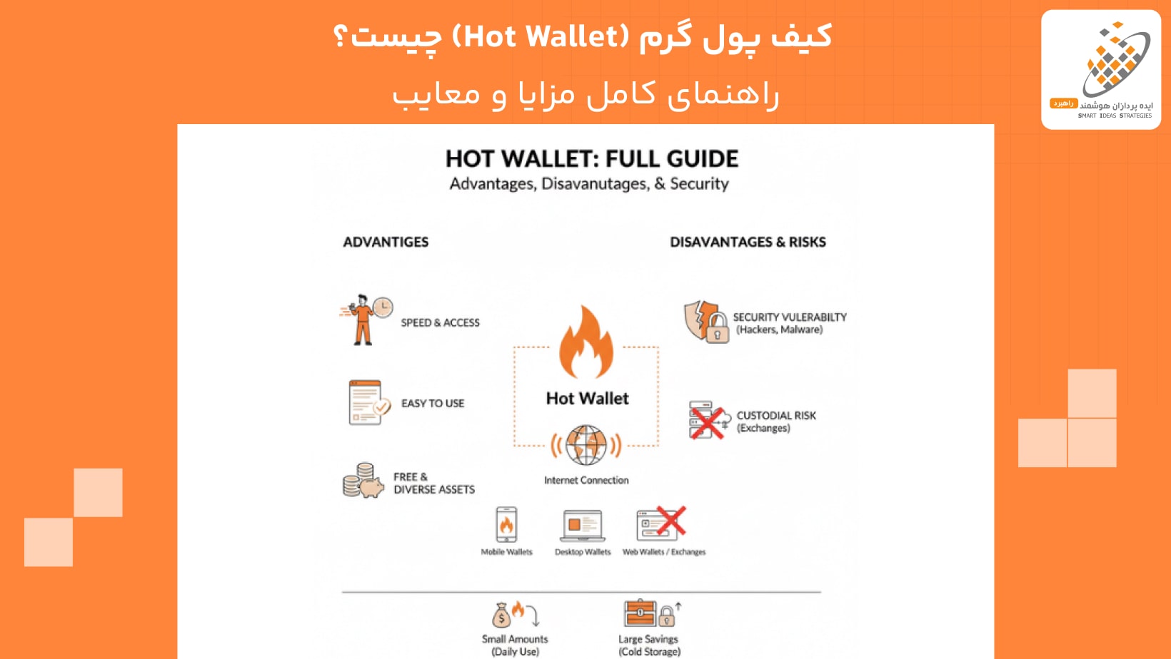 کیف پول گرم (Hot Wallet) چیست؟ راهنمای کامل مزایا و معایب کیف پول گرم (Hot Wallet) چیست؟ راهنمای کامل مزایا و معایب