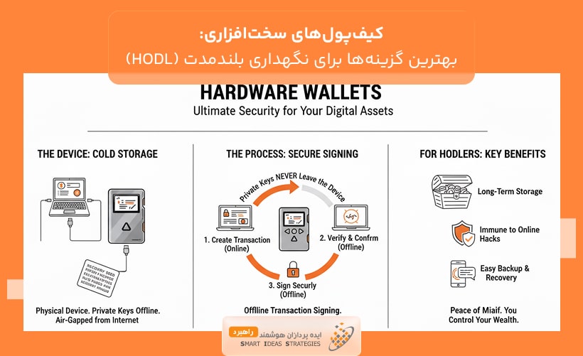 کیفپولهای سختافزاری: بهترین گزینهها برای نگهداری بلندمدت (HODL)